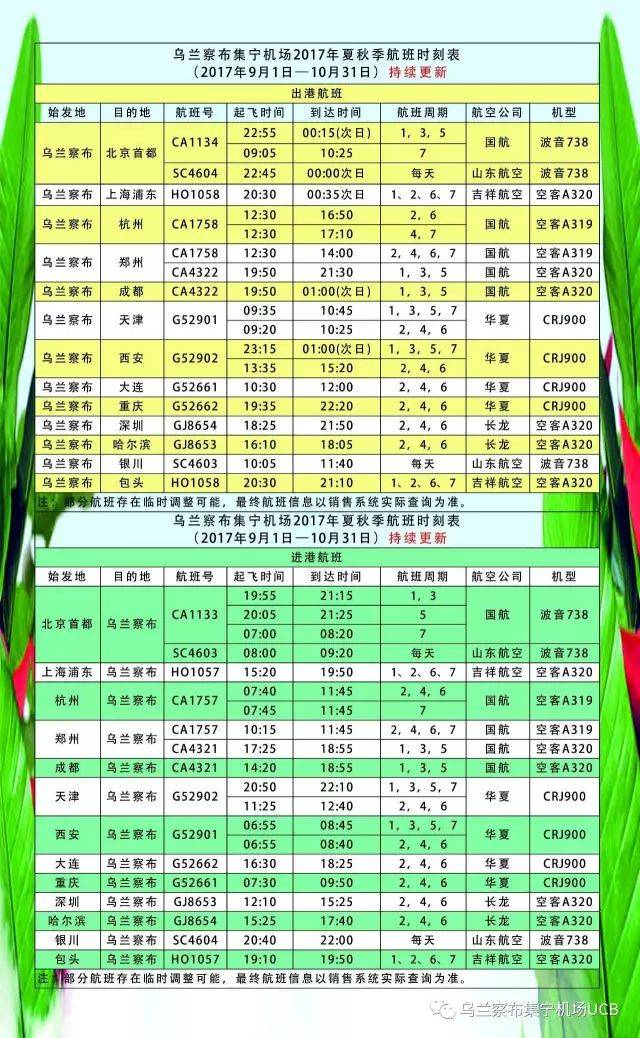 烏蘭察布航班最新時(shí)間，草原與世界的橋梁，飛翔的翅膀啟程時(shí)刻